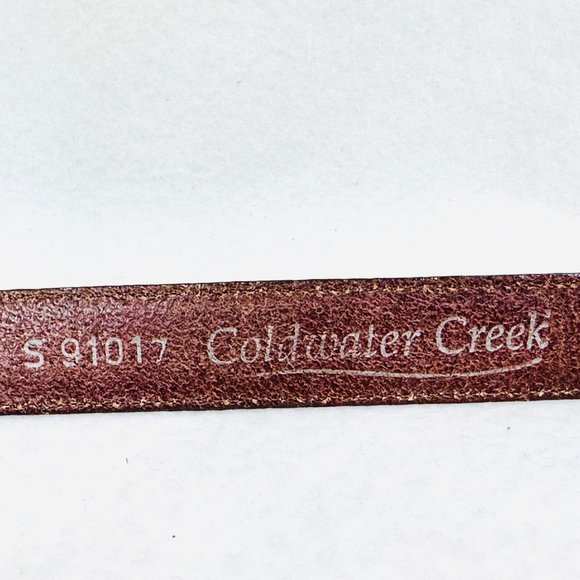Coldwater Creek Brown Croc Embossed Belt w/Silver Hardware - Size Small - Picture 7 of 7